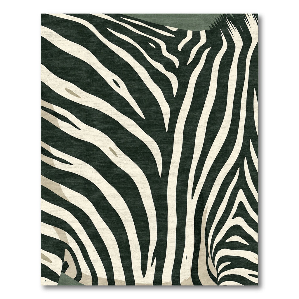 Dark Green Cream Zebra Stripes Rug