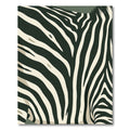 Dark Green Cream Zebra Stripes Rug
