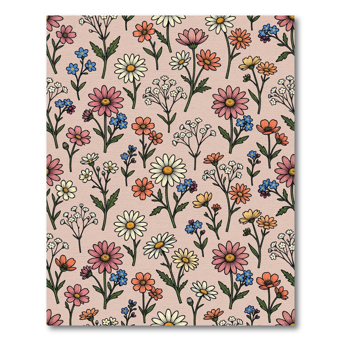 Pink And Orange Floral Medley Rug