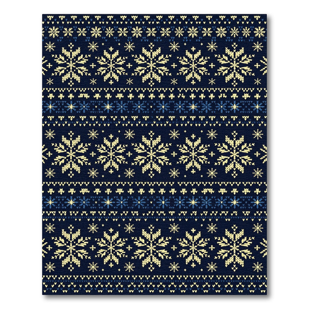 Navy Blue Nordic Snowflake Sweater Texture Rug