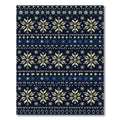 Navy Blue Nordic Snowflake Sweater Texture Rug