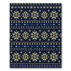 Navy Blue Nordic Snowflake Sweater Texture Rug