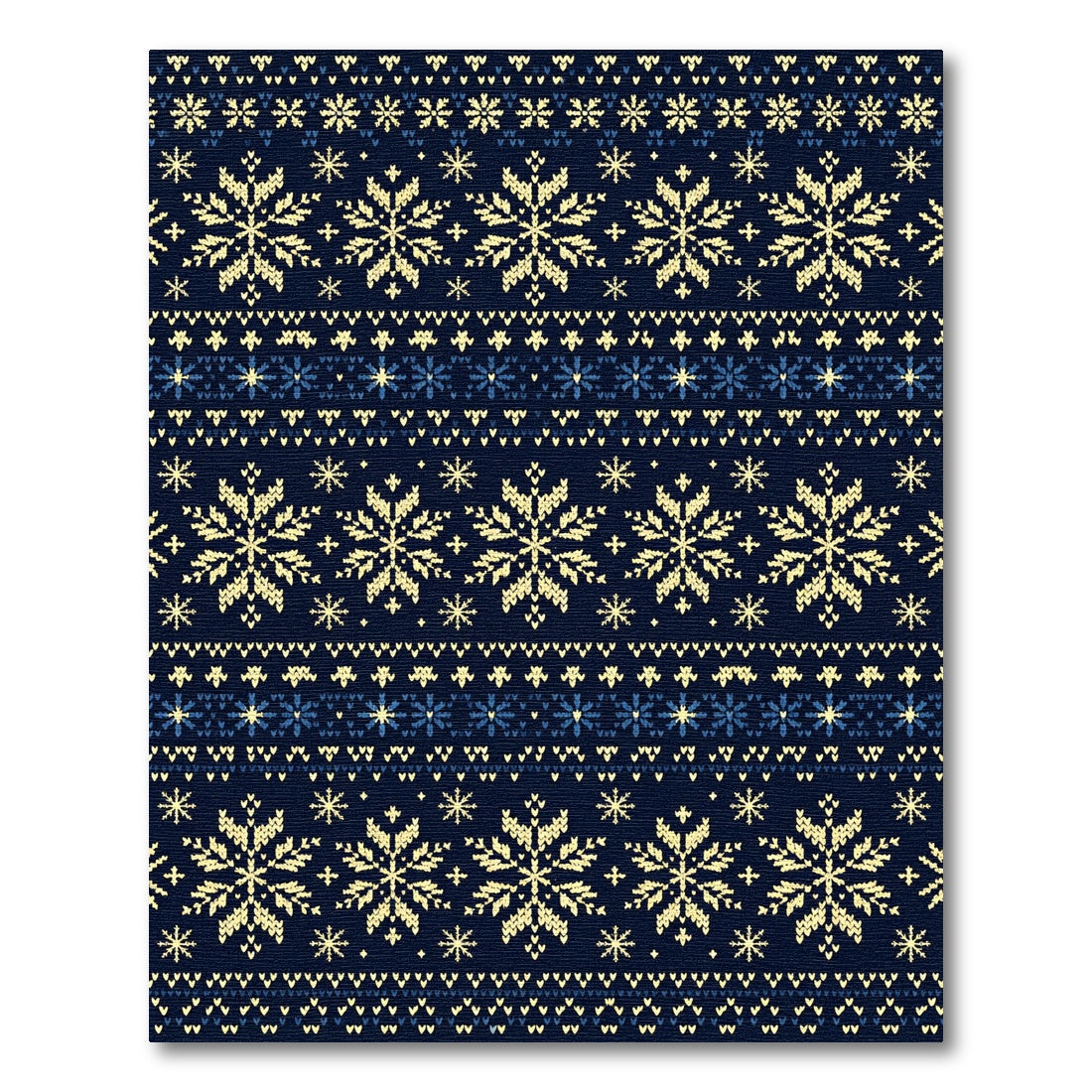 Navy Blue Nordic Snowflake Sweater Texture Rug