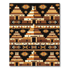 Earthy Tone Adobe Village Graphic Rug
