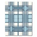 Modern Blue White Crosshatch Rug