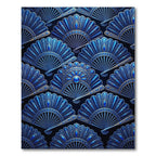 Regal Blue Fan Medallion Tapestry Rug