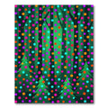 Bold Colorful Polka Dot Forest Christmas Trees Rug