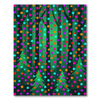 Bold Colorful Polka Dot Forest Christmas Trees Rug