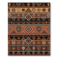 Earthy Brown Geometric Tribal Stripe Rug