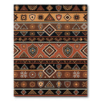 Earthy Brown Geometric Tribal Stripe Rug