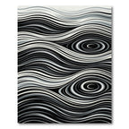Monochromatic Swirl Wave Lines Rug