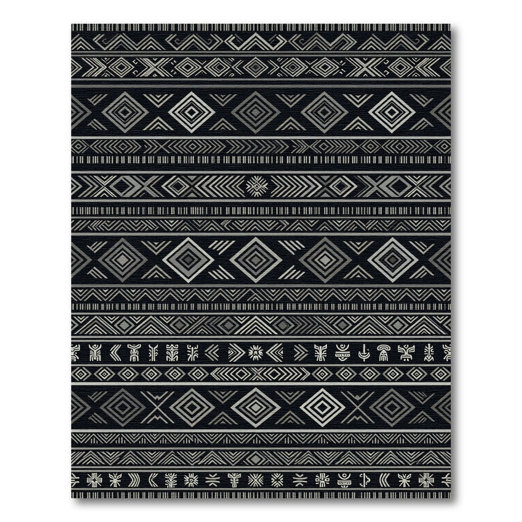 Tribal Geometric Diamond Stripe Rug
