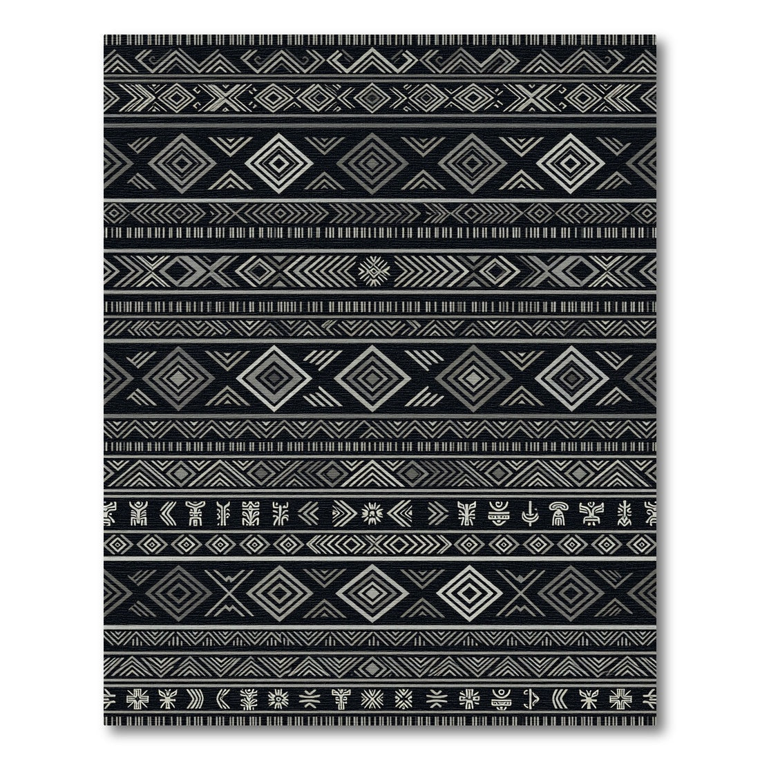 Tribal Geometric Diamond Stripe Rug