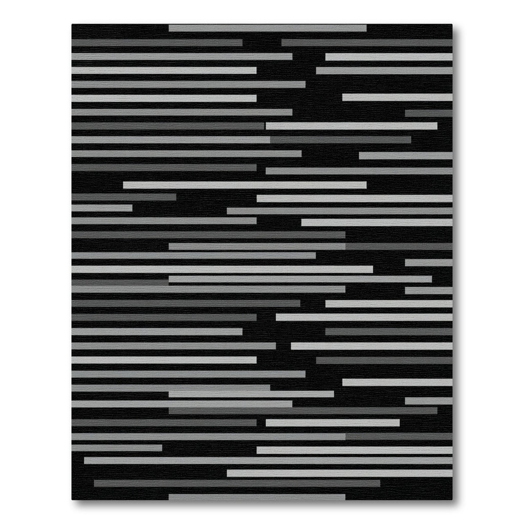 Modern Gray Horizontal Stripe Texture Rug