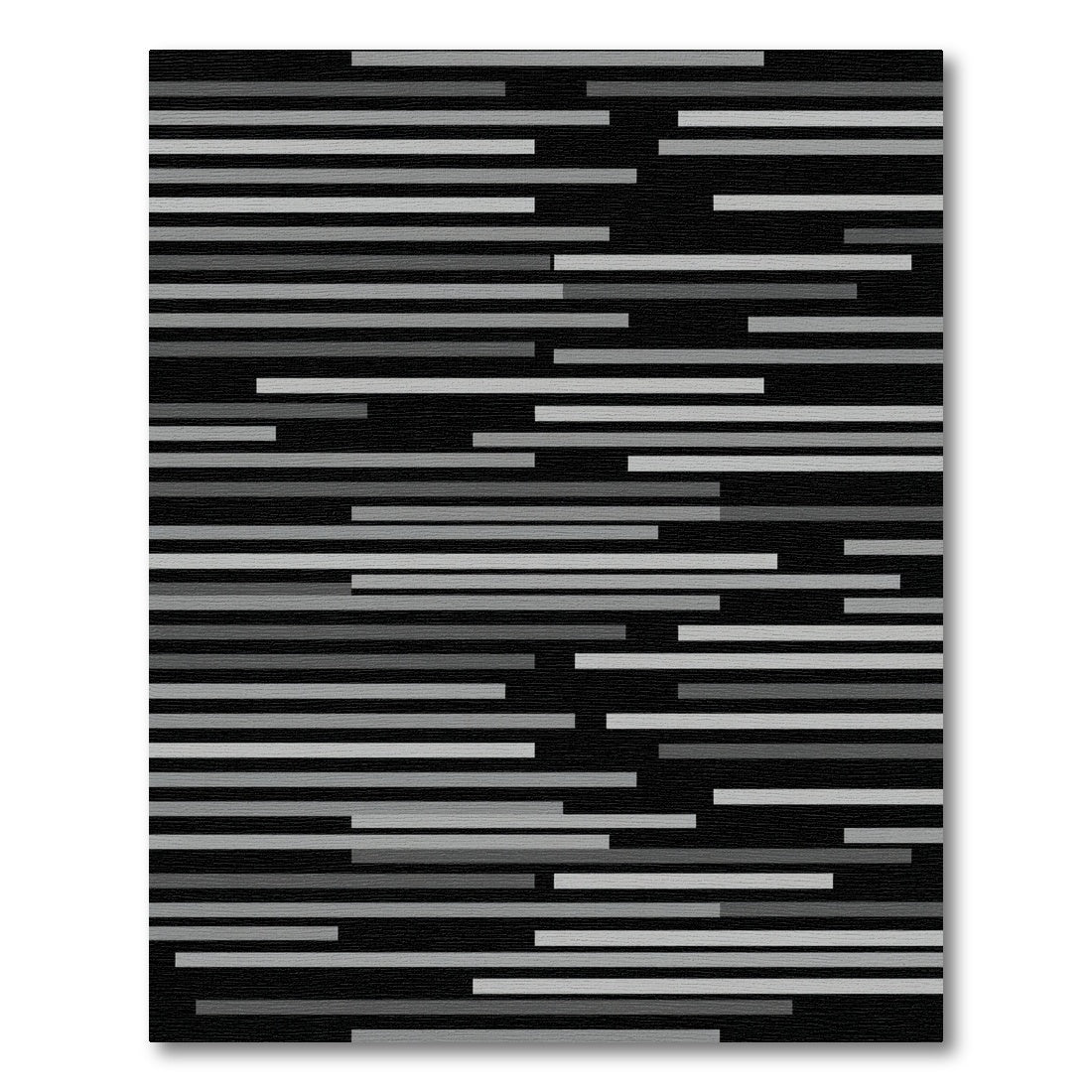 Modern Gray Horizontal Stripe Texture Rug