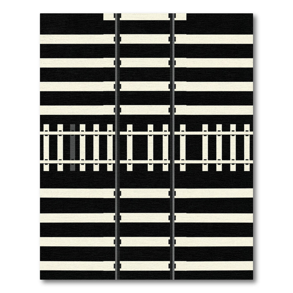 Monochromatic Linear Railway Track Abstract Rug