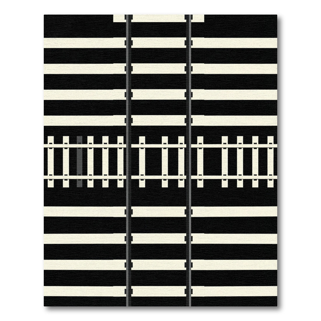 Monochromatic Linear Railway Track Abstract Rug