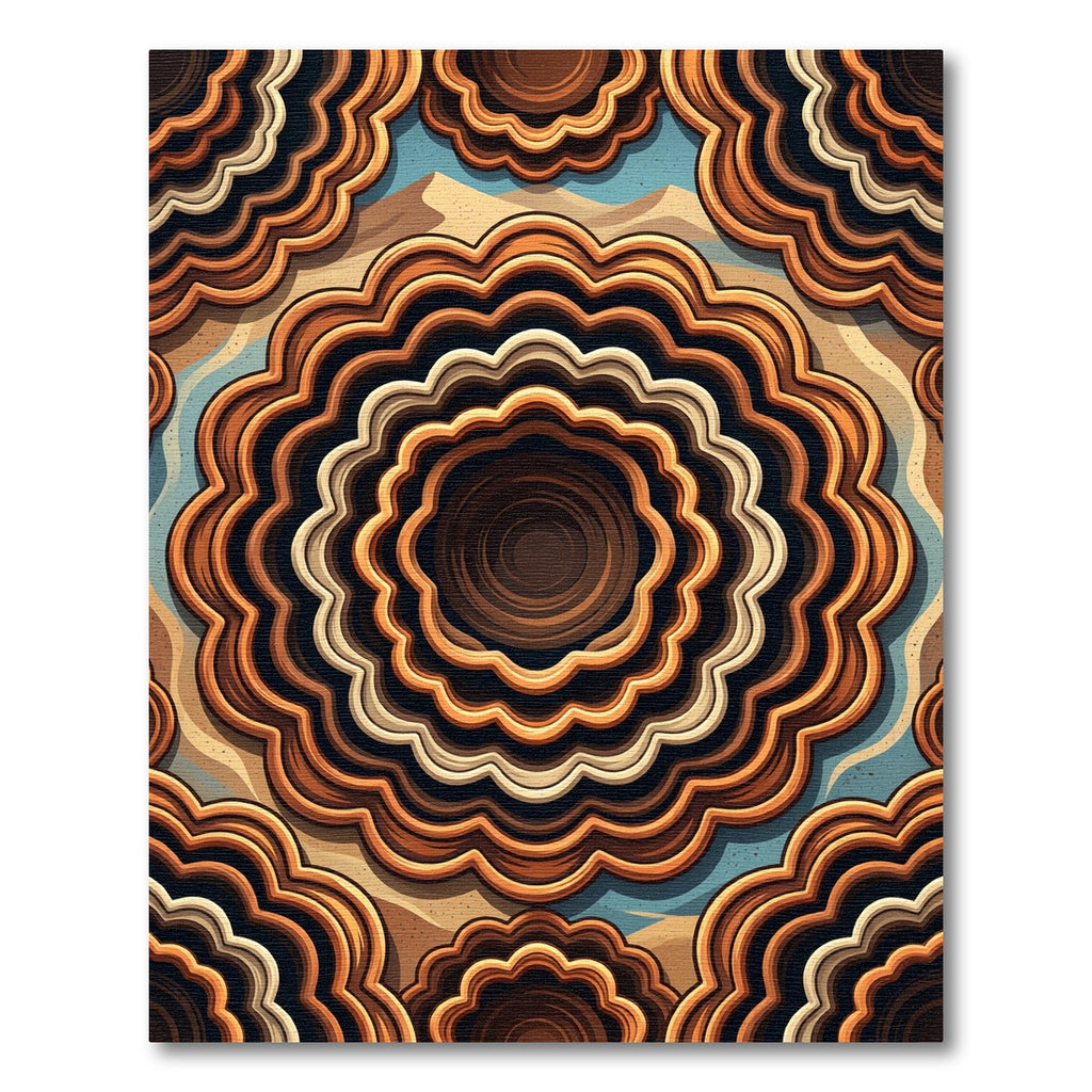 Brown Orange Agate Waves Rug