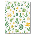 Vibrant Green And Yellow Botanical Letters Rug