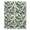 Lush Forest Green Botanical Leaf Vine Rug