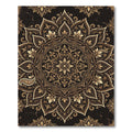 Intricate Golden Mandala Floral Medallion Rug