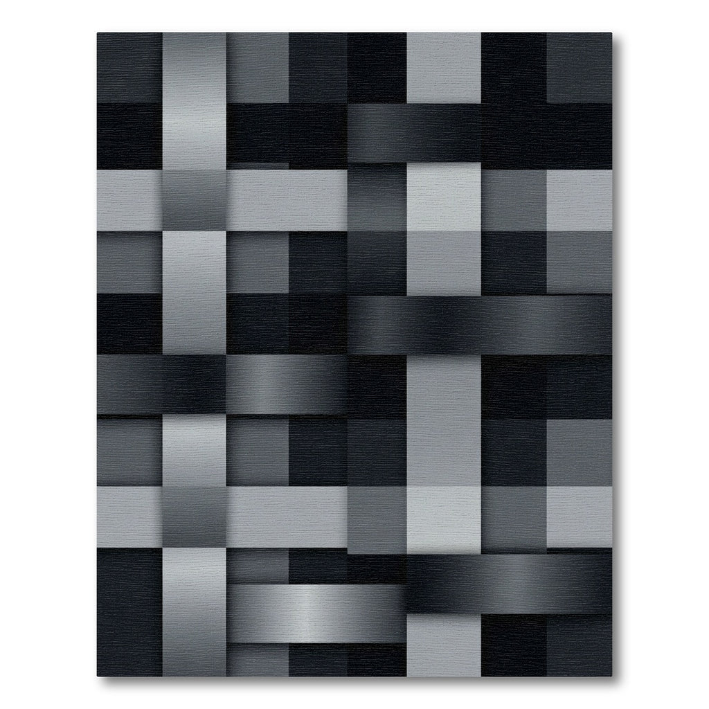 Monochrome Cubes Abstract Weave Rug