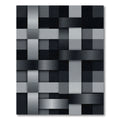 Monochrome Cubes Abstract Weave Rug