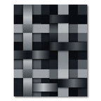 Monochrome Cubes Abstract Weave Rug
