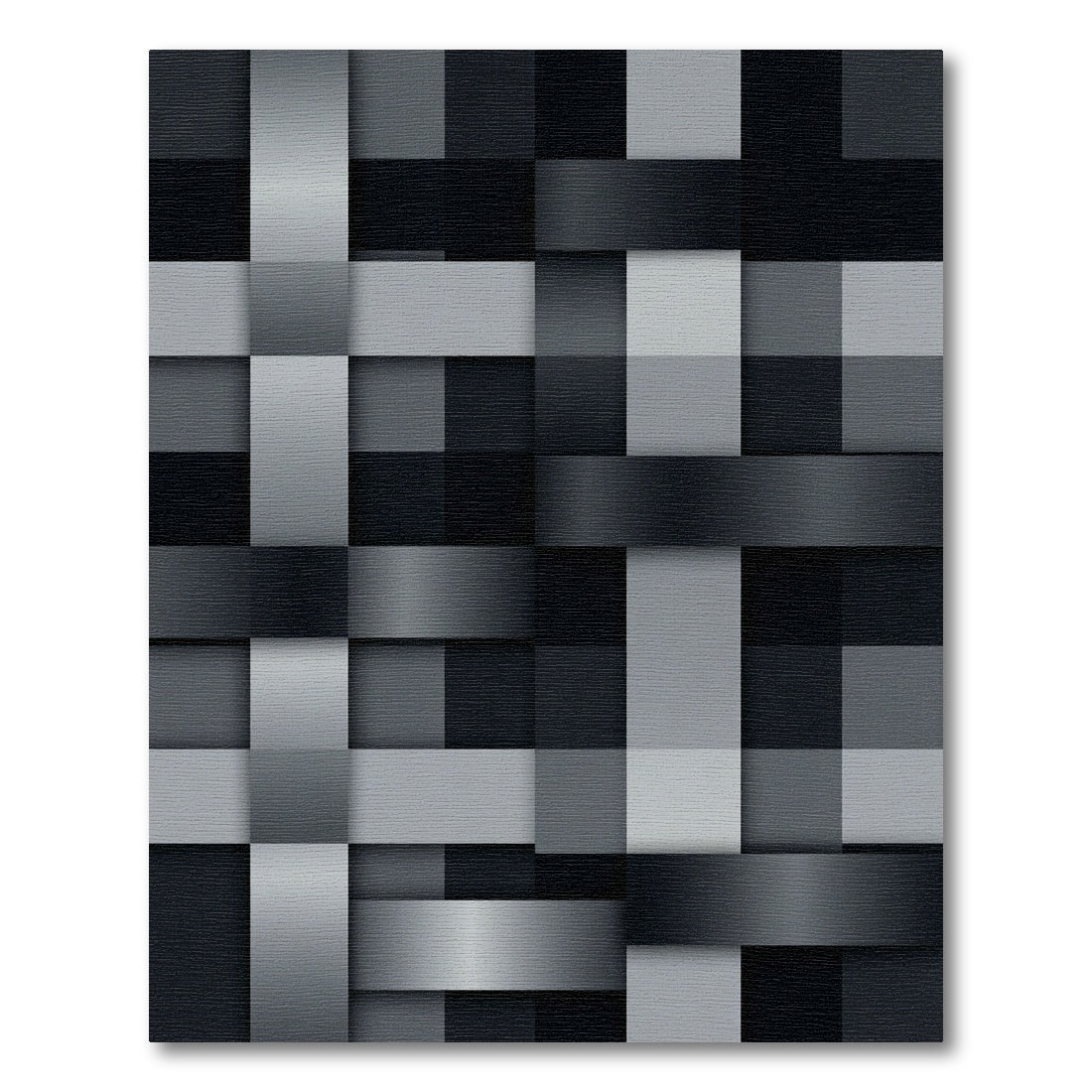 Monochrome Cubes Abstract Weave Rug