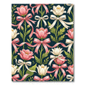 Pink and Cream Floral Ribbon Trellis Rug