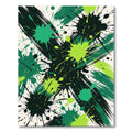 Vibrant Green Splatter Abstract Art Rug