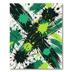 Vibrant Green Splatter Abstract Art Rug