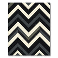 Bold Black Gray Chevron Zigzag Rug