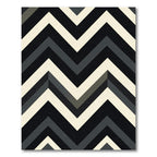 Bold Black Gray Chevron Zigzag Rug