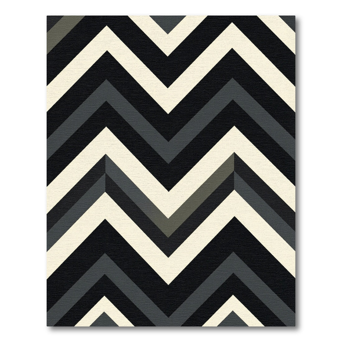 Bold Black Gray Chevron Zigzag Rug