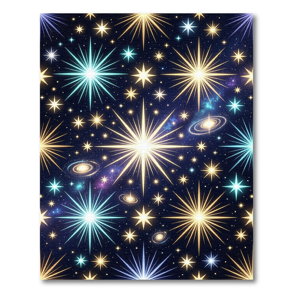 Cosmic Starburst Galaxy Neon Night Rug