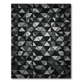 Charcoal Gray Geometric Triangle Mosaic Rug