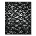 Charcoal Gray Geometric Triangle Mosaic Rug