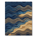 Deep Blue Golden Sandy Wave Rug