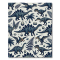 Nordic Slate Blue Dinosaur Forest Rug