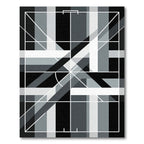 Monochromatic Abstract Geometric Linear Area Rug