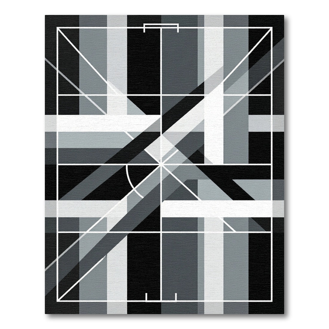 Monochromatic Abstract Geometric Linear Area Rug