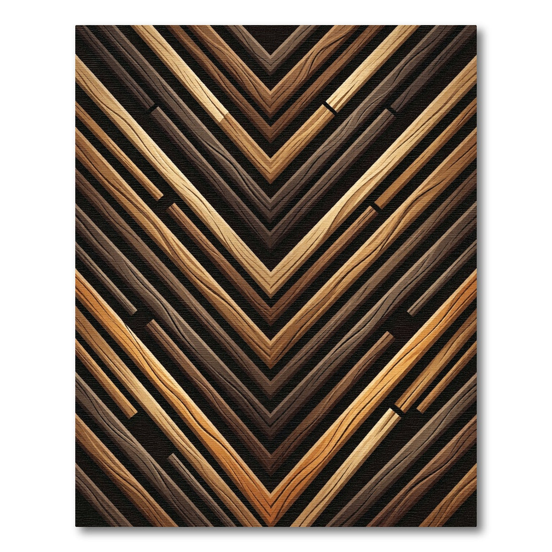 Wooden Chevron Stripe Grain Rug