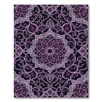 Ornate Deep Purple Swirl Medallion Rug