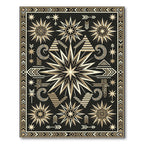 Golden Sun Celestial Tribal Border Rug