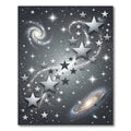 Cosmic Silver Star Spiral Galaxy Rug