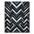 Metallic Silver Chevron Geometric Monochromatic Rug