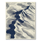Abstract Obsidian Topographic Mountain Wave Rug