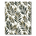 Earthy Green Leafy Branch Pattern Rug