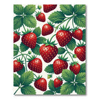 Vibrant Red Strawberry Garden Botanical Rug